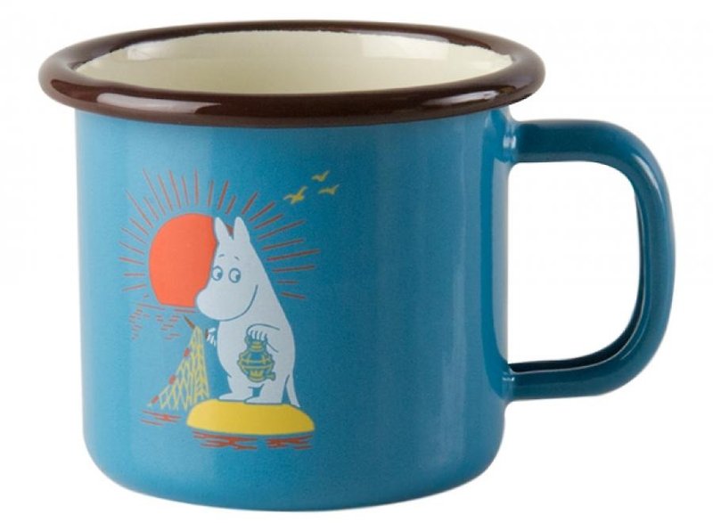 Moomin芬蘭嚕嚕米琺瑯濃縮咖啡杯1.5dl/聖誕節禮物/交換禮物(2016夏季新款Tiffany藍嚕嚕米) - 咖啡杯 - 琺瑯 藍色