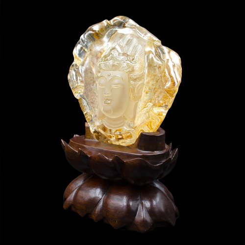 Zhengjia Jewelry】ホワイト水晶置物ホワイト水晶観音菩薩彫刻