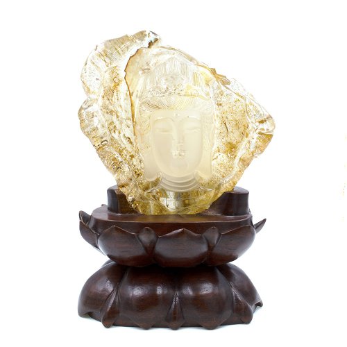 Zhengjia Jewelry】ホワイト水晶置物ホワイト水晶観音菩薩彫刻