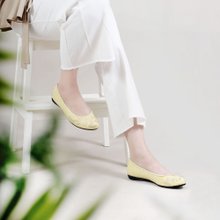 刺繡平底鞋-蓊蓊/淺黃