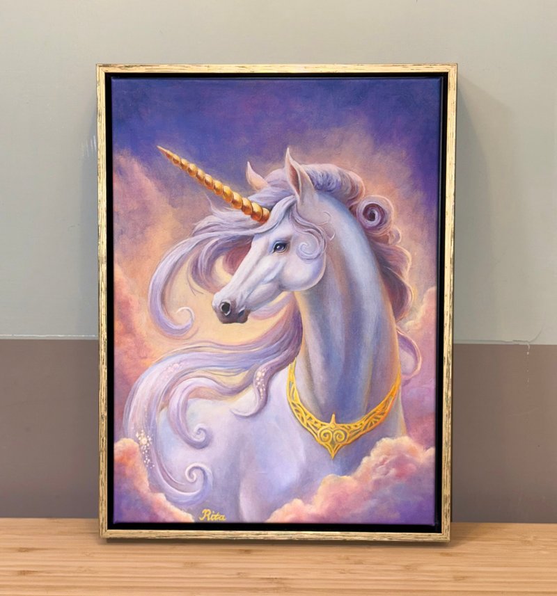 原創獨角獸_頂級藝術微噴複製畫_伊蓮娜/掛畫/unicorn/療癒畫 - 海報/掛畫/掛布 - 棉．麻 