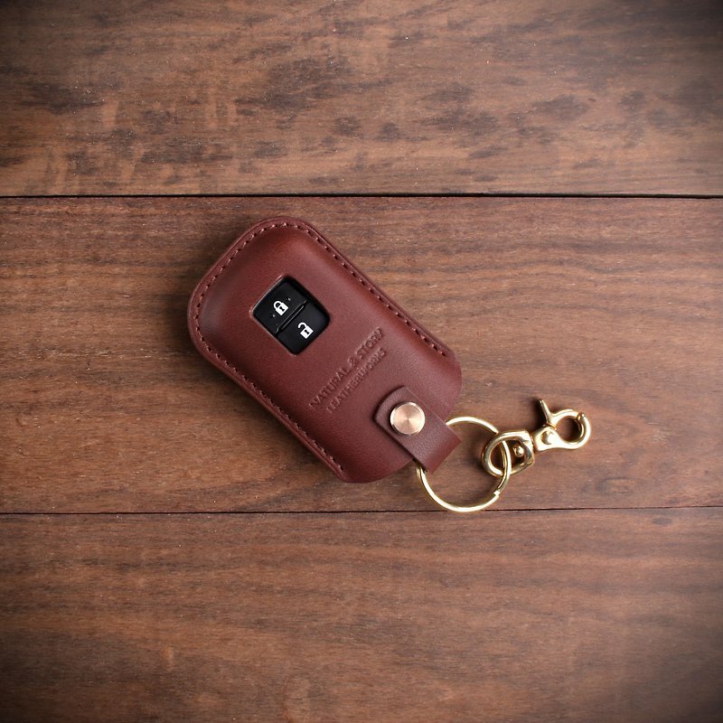 【NS handmade leather goods】Car key leather case TOYOTA RAV4 (2 buttons, 2nd generation key) - Keychains - Genuine Leather 