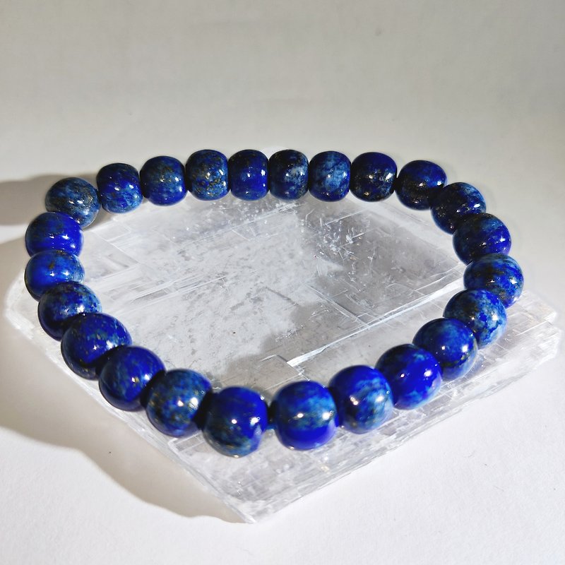 [Customized products] Lazuli beads Afghan 6-15mm Lazurite bracelet natural crystal - สร้อยข้อมือ - คริสตัล สีน้ำเงิน