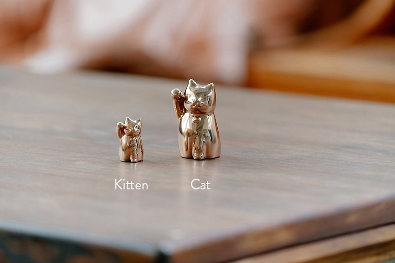 [Single Kitten_Rose Gold | Unscented] Lucky Cat Lucky Cat Lucky Gift Gift - Items for Display - Other Metals Gold