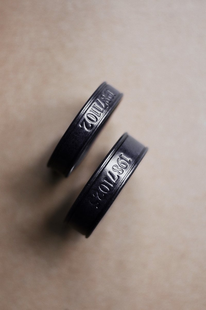 Lettering bracelet | Peace of mind shipping SOP - Bracelets - Genuine Leather Black