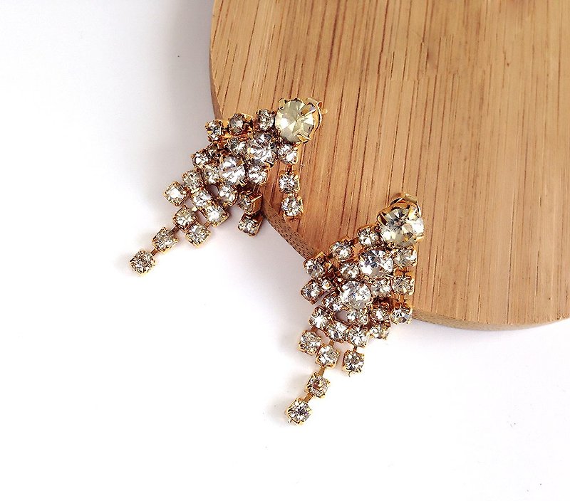 [ Vintage goods ] vintage diamond tassel earrings • pin - Earrings & Clip-ons - Other Metals Gold