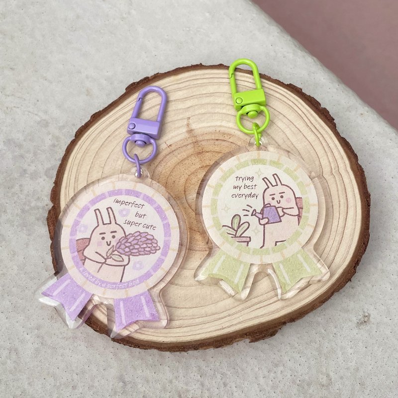 Keychain—Medal—super cute / trying my best — Xiaoyou - ที่ห้อยกุญแจ - อะคริลิค หลากหลายสี