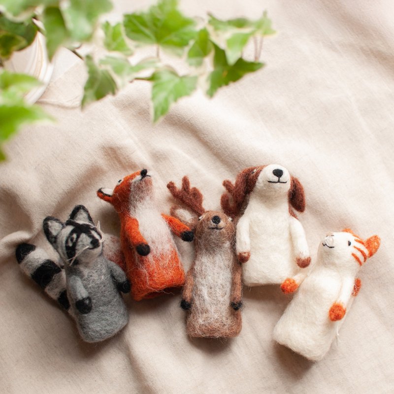 Forest animals finger puppet - Stuffed Dolls & Figurines - Wool Multicolor