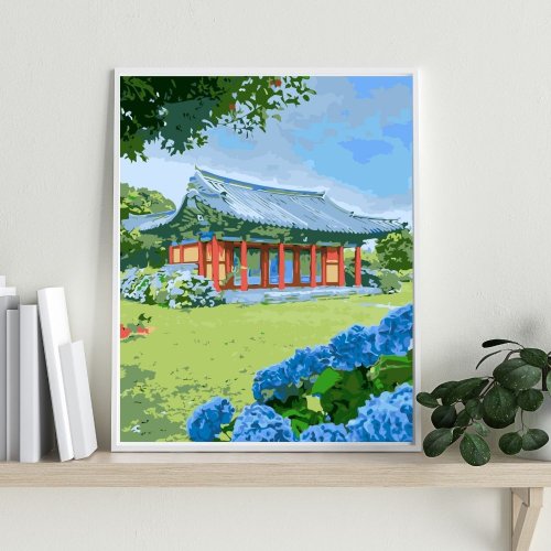 Manto【臺灣製】數字油畫 濟州島繡球花 創意數字油畫 【銷售排行榜】