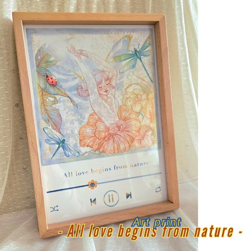 Art print / all love begins from nature/ hanging painting - Posters - Wood Brown