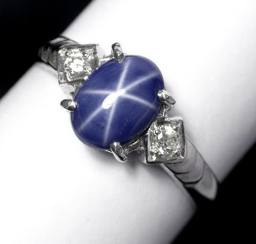 homejewgem 3.15 ct Natural star blue sapphier ring silver sterling size 7.0 free resize