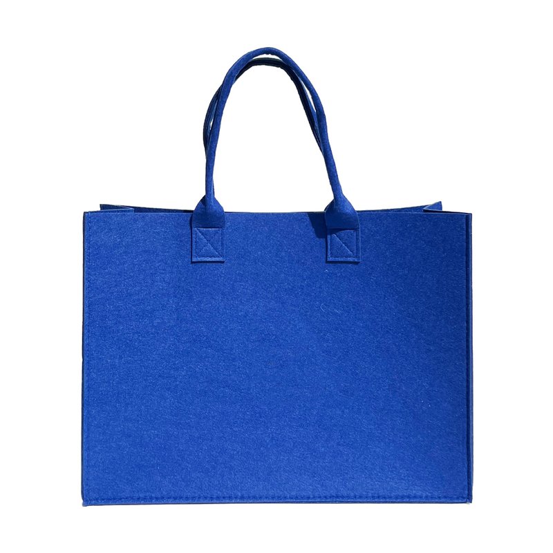 Felt bag plain color block Klein blue - Handbags & Totes - Wool Blue