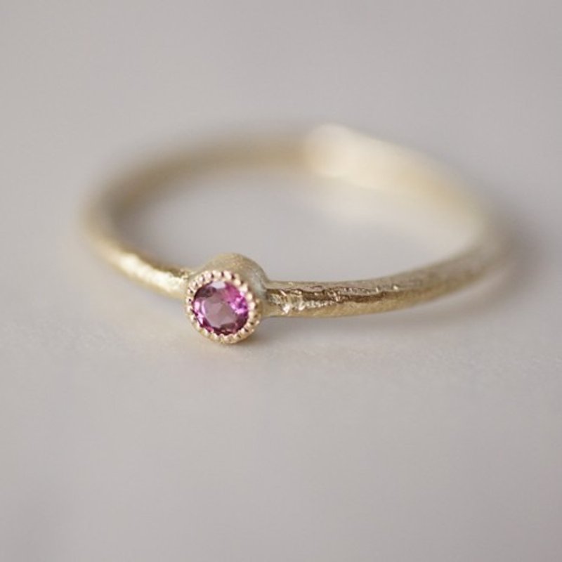 Pink tourmaline birthstone ring [R050K10PT] - 戒指 - 寶石 