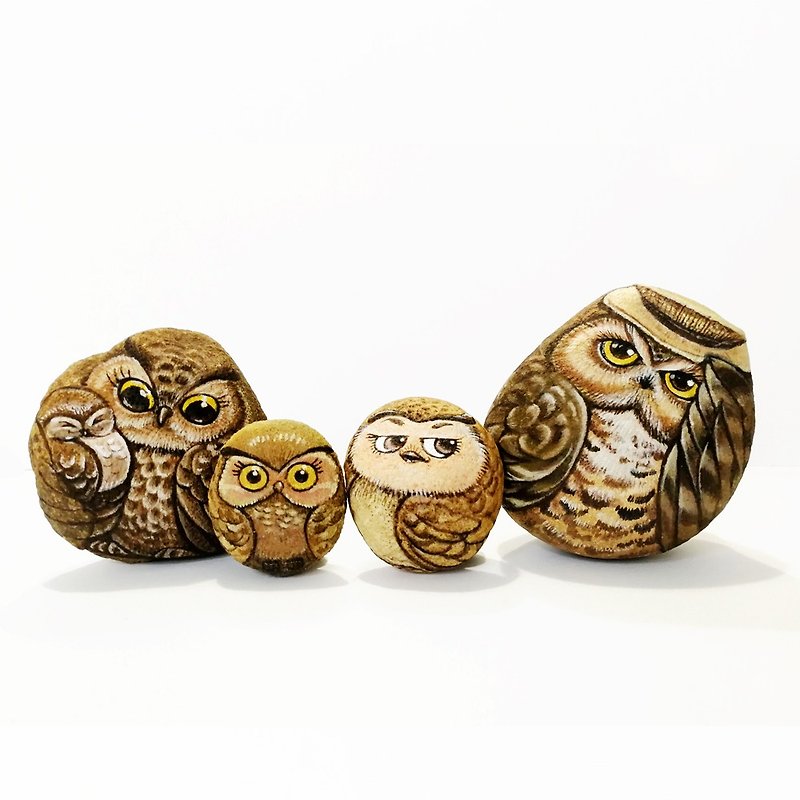Owls family. - 其他 - 石頭 咖啡色