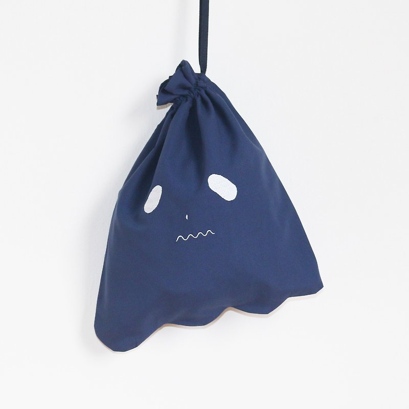 ghost lunch bag : navy - 水桶袋/索繩袋 - 聚酯纖維 藍色