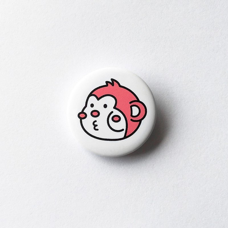 cheeky cheeky monkey pin 厚面猴 徽章 / 別針 - 徽章/別針 - 塑膠 白色
