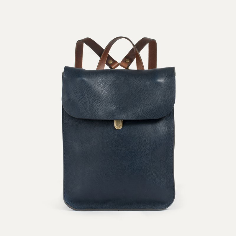 Bleu de Chauffe-Puncho Leather Backpack_Navy Blue - Backpacks - Genuine Leather 