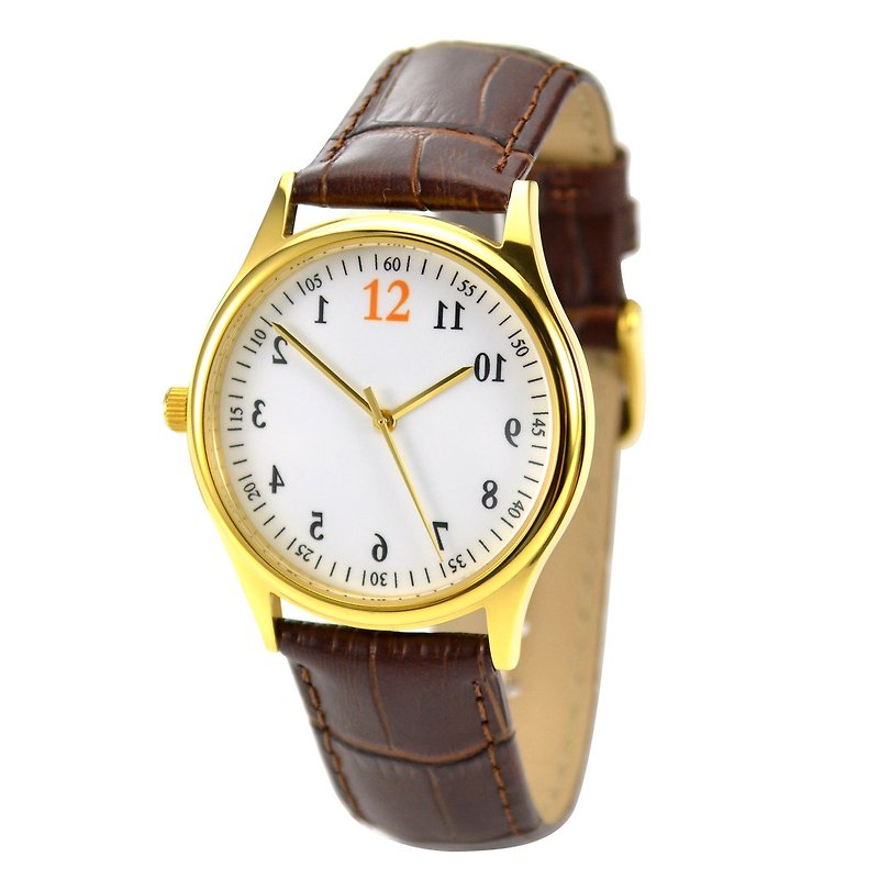 nameless Backwards Watch Gold - Unisex - Free shipping worldwide - Men's & Unisex Watches - Other Metals Gold