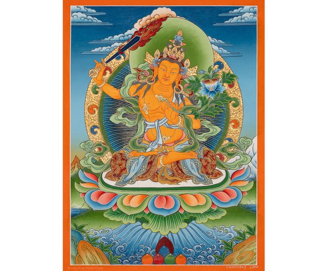 古い巻物 和州安信山 文殊堂 文殊菩薩 智慧の神 仏画 掛軸 仏教 縁起物 学業 楽天市場】【絵画織 ミニ掛け軸】守り本尊 文殊菩薩 卯仏教 中国