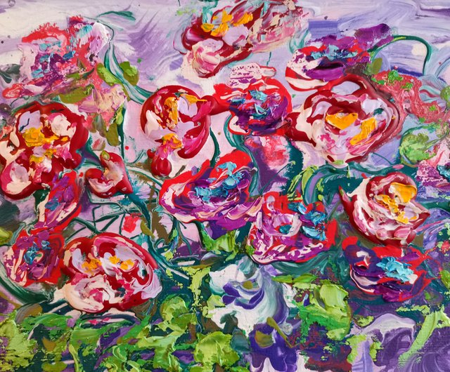 素敵な花の絵画 Amazon｜7CANVAS アートパネル花 現代 花 風景画 多彩な花
