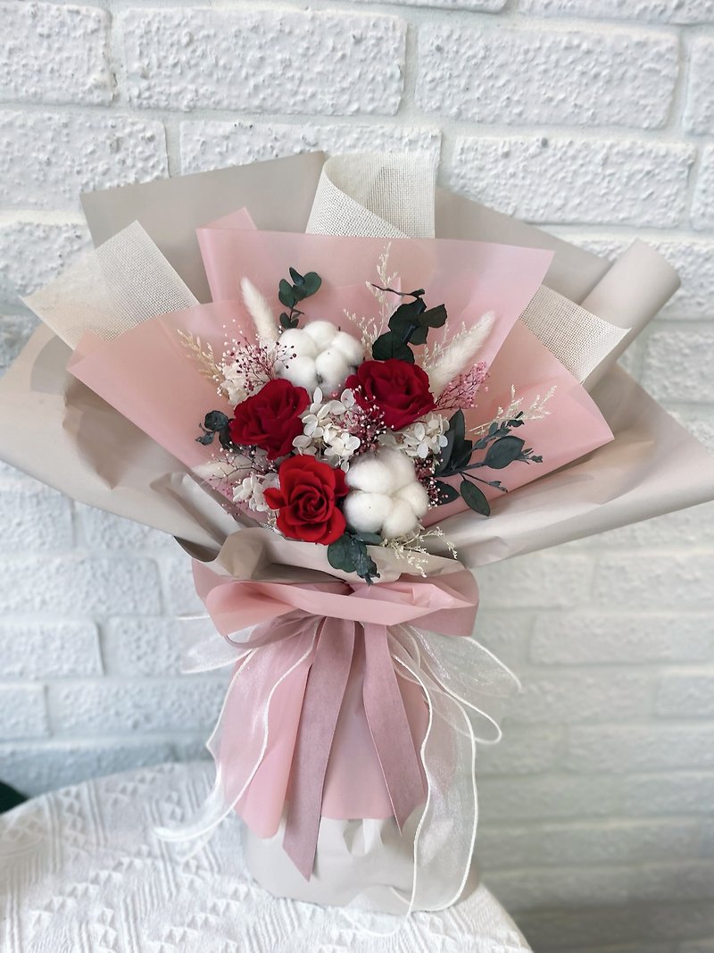 Ready-made immortal flowers/lasting flowers bouquets Valentine's Day bouquets/Confession bouquets/Birthday bouquets/Proposal - Dried Flowers & Bouquets - Plants & Flowers White