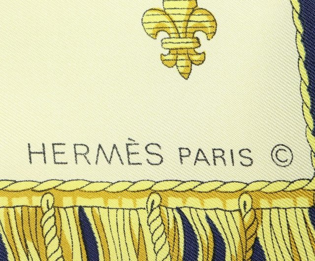 エルメス カレ90VUE クイーンの戴冠式 エルメス カレ90 クイーンの戴冠式 グレー シルク HERMES