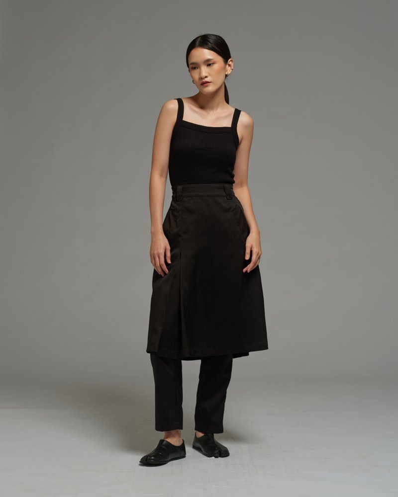 Unisex: Skirt Pants (Black) - 女長褲 - 聚酯纖維 