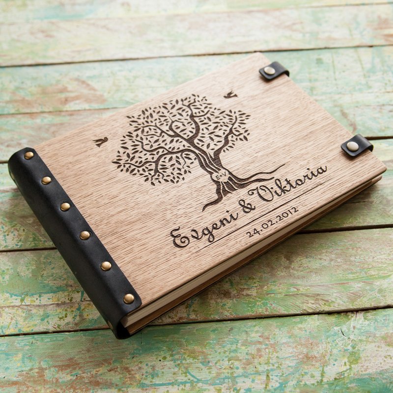 Personalized wedding wooden photo album (guest book), Wooden guest book - 相簿/相本 - 木頭 