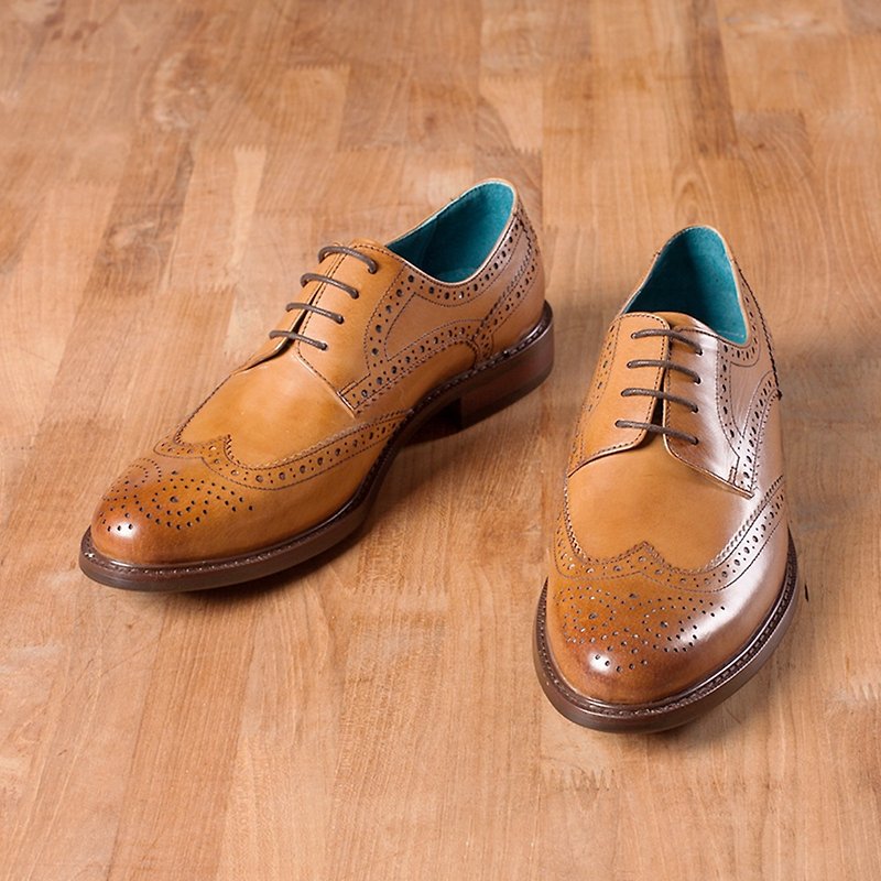 Vanger Full Engraved Derby Gentlemen's Leather Shoes-Va256 Brown - Men's Oxford Shoes - Genuine Leather Brown
