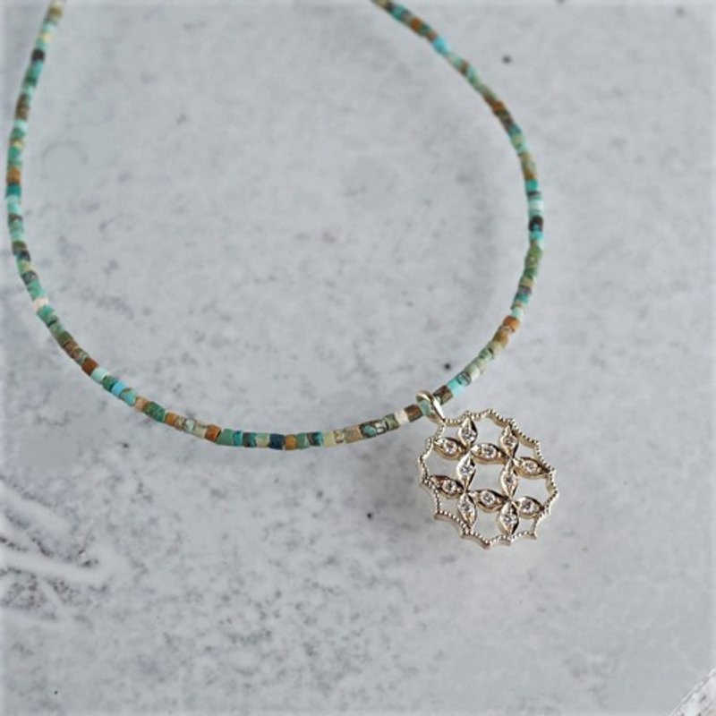 4 petal flower necklace Ⅲ [P066K10YG(NS)] - 項鍊 - 其他金屬 