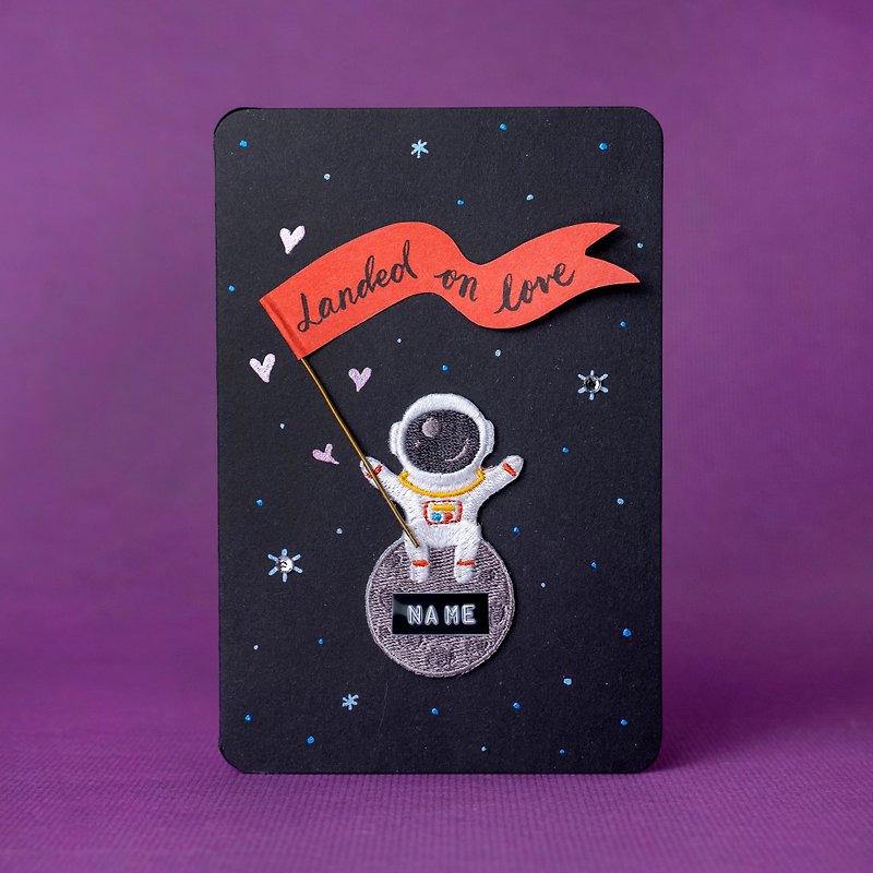 Valentine's Day Cards-Landed On Love-Handmade Custom Cards - Cards & Postcards - Paper Black