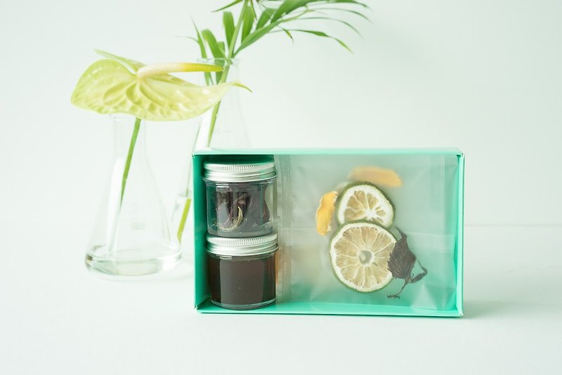 03 Apple Cinnamon / Lemon Ginger / Roselle Lemon Verbena  Day Spa Water Tea Gi - Dried Fruits - Fresh Ingredients Blue