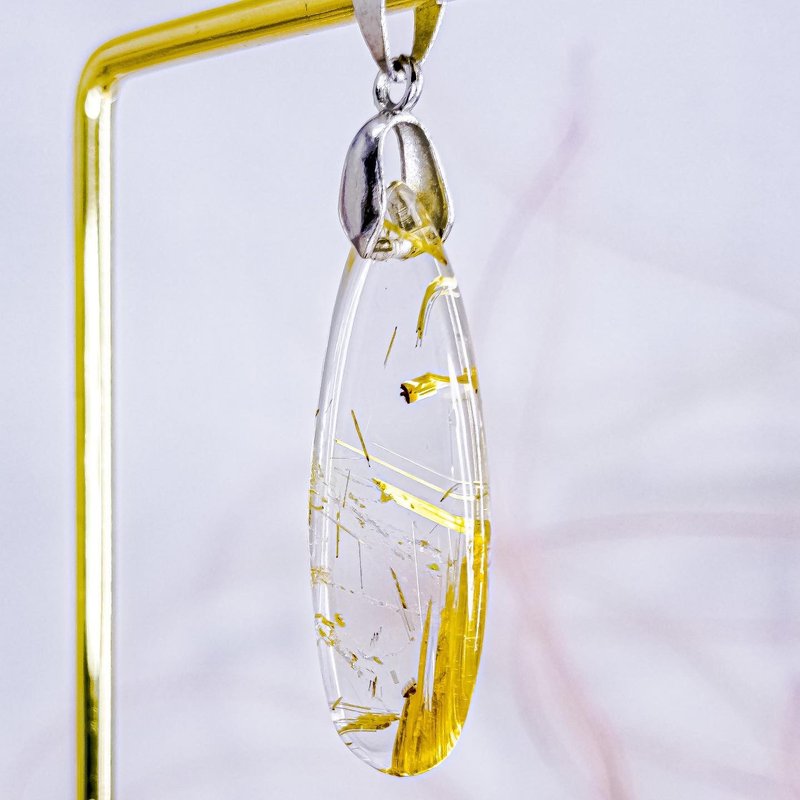 【豐盛稻穗】高品淨體板鈦晶項鍊 - 項鍊 - 水晶 金色