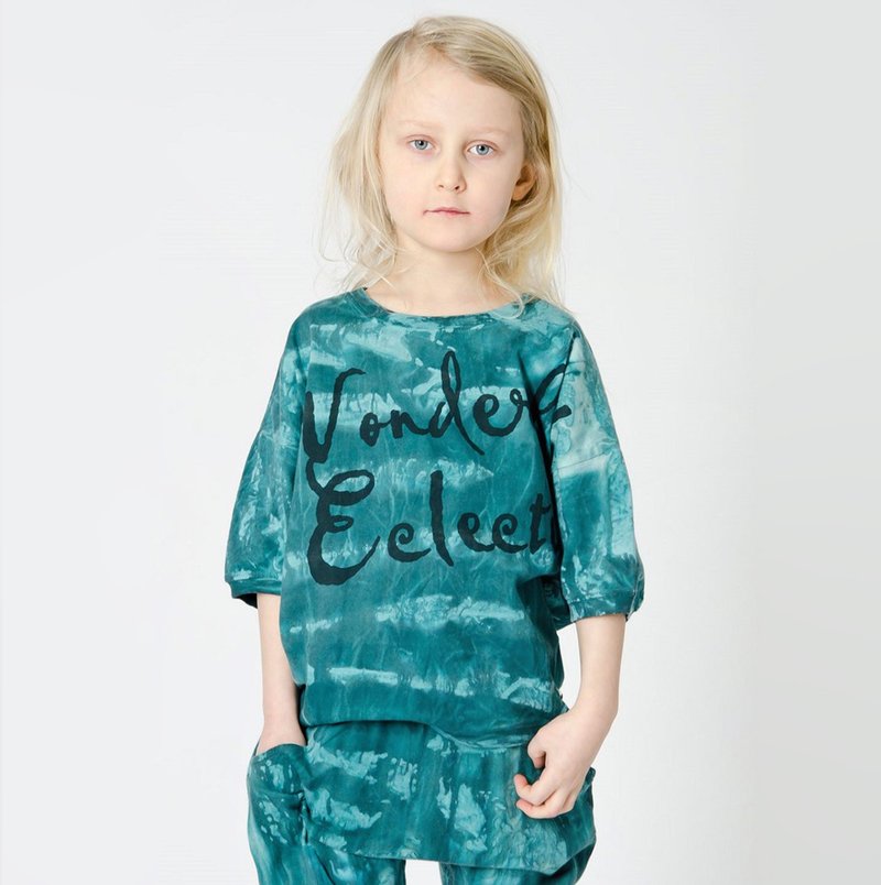 Swedish Organic Cotton Children's Half Sleeve Top 2 Years to 18 Years - เสื้อยืด - ผ้าฝ้าย/ผ้าลินิน สีเขียว