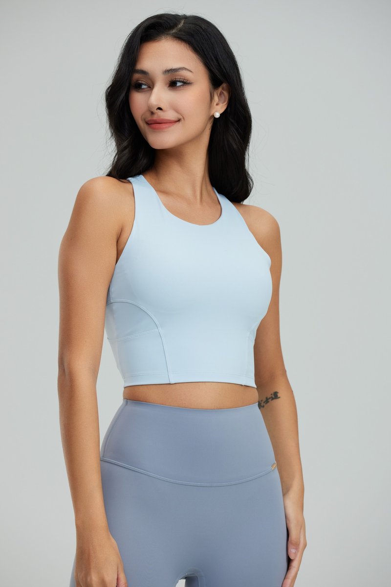 ZenFit Essential Top Pastel Blue - เสื้อกั๊กผู้หญิง - วัสดุอื่นๆ สีน้ำเงิน