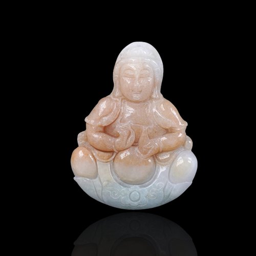 瓔珞翡翠 飄黃翡翡翠觀音菩薩項鍊 | 裸石 | 天然緬甸玉翡翠A貨 | 送禮