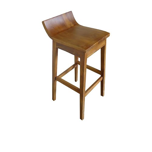 吉迪市 JatiLiving 【吉迪市100%全柚木家具】LT-022A 柚木造型吧台椅 椅子 高腳椅