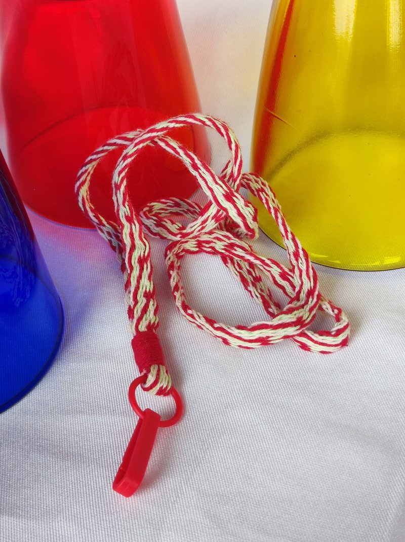 cotton hand woven lanyard - red stripe - Lanyards & Straps - Cotton & Hemp Red