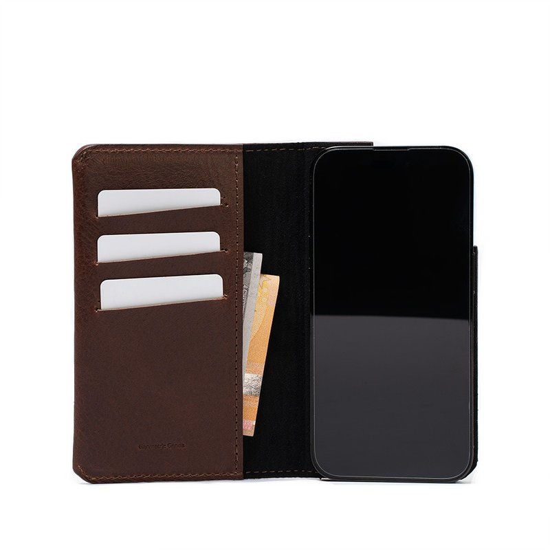 iPhone Leather Folio Case Wallet w/ MagSafe - The Minimalist 1.0 - Phone Cases - Genuine Leather Brown