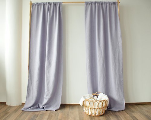 True Things Pastel lavender regular and blackout linen curtains / Custom curtains / 2 panels