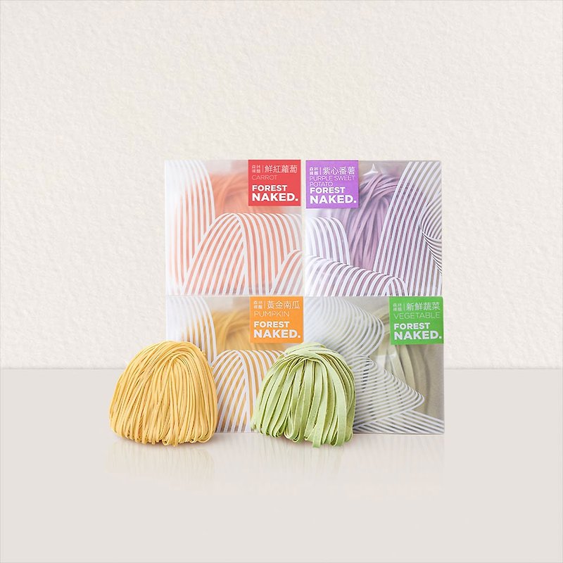 【 森林麵食 】純麵條商品組合 共4盒(20包) - 拌麵/麵線 - 新鮮食材 多色