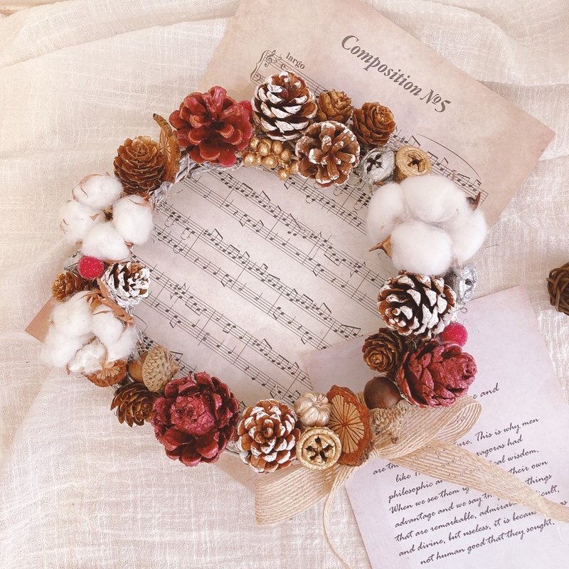 [Customizable] Nordic Country Style Hazelnut Christmas Wreath/Color Can Be Customized/Christmas Gift - Wall Décor - Plants & Flowers Brown