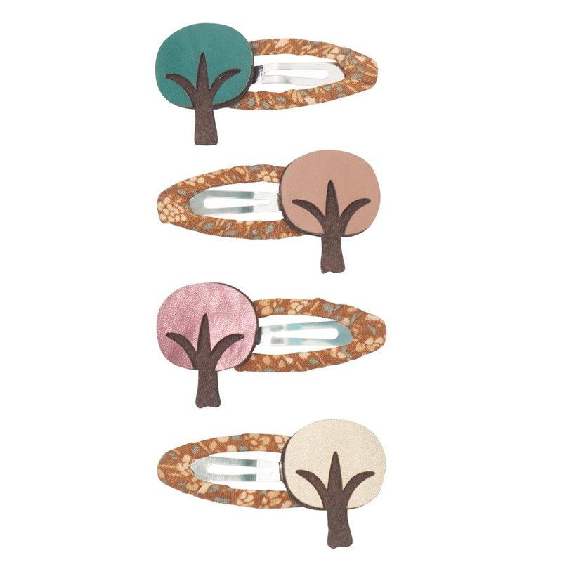 UK Mimi & Lula AW23_Winter Chestnuts-Colorful Trees Tick Clip 4pcs - เครื่องประดับ - เส้นใยสังเคราะห์ 