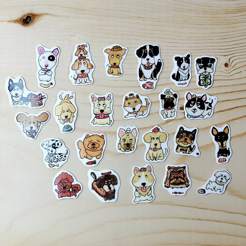 Stickers/Waterproof Stickers/Pearlescent Stickers Dogs Love To Eat Series - สติกเกอร์ - กระดาษ หลากหลายสี