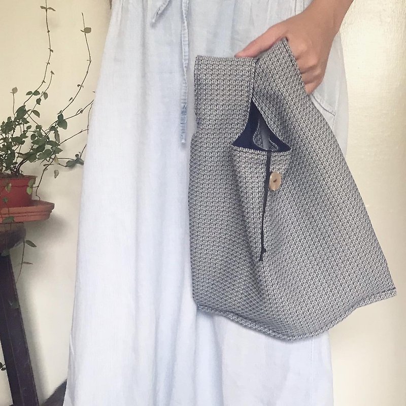 Tote Bag short tote bag dark - Handbags & Totes - Other Materials Blue