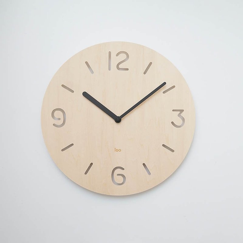 Wood Wall Clock Retro Numbers - Clocks - Wood 