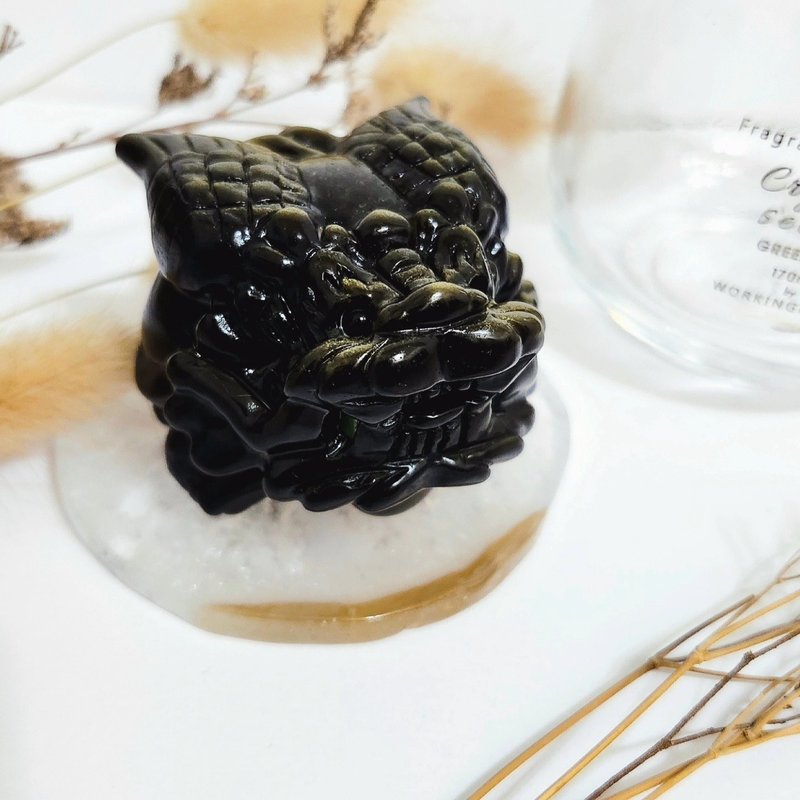 金曜石飛天龍龜 - 擺飾/家飾品 - 水晶 黑色