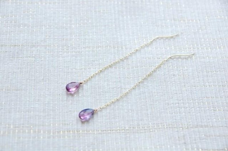 Pink Quartz American earrings - Earrings & Clip-ons - Gemstone Purple