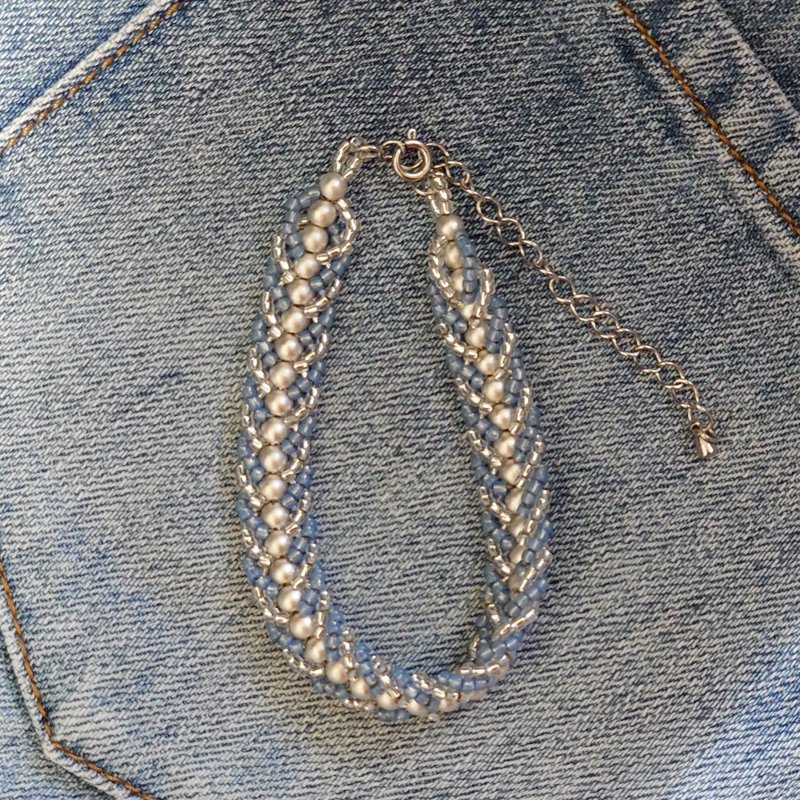 Jeans Dream Bracelet  - typeB - - 手鍊/手環 - 玻璃 藍色