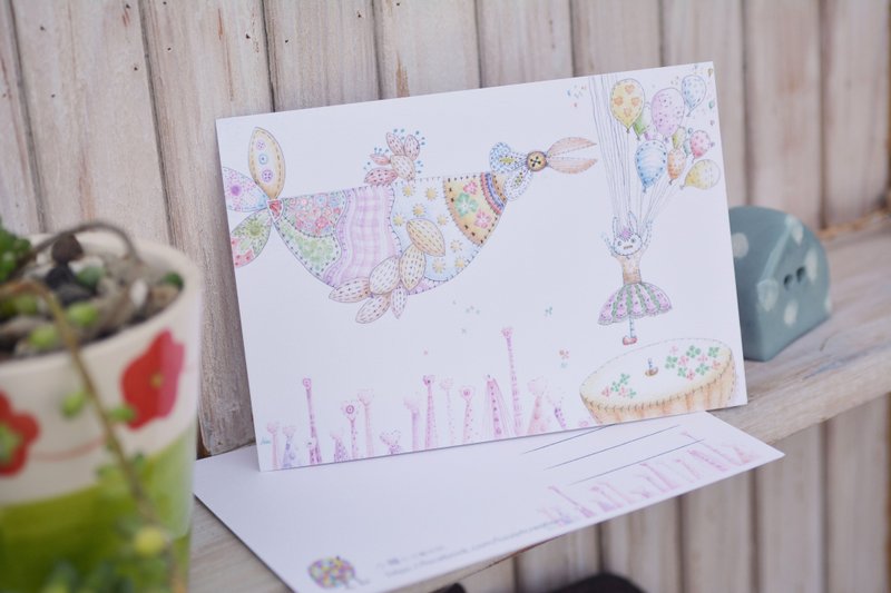 [Color pencil hand-painted postcard] Patchwork bird - Cards & Postcards - Paper Multicolor